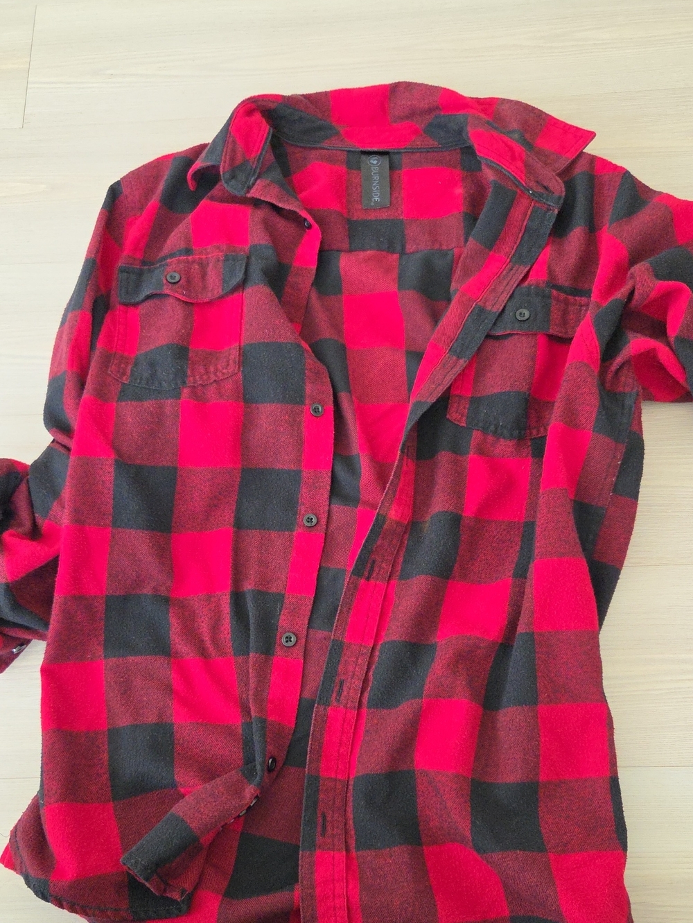 burnside Red & Black Buffalo Plaid Jean Jacket